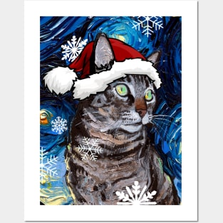 Tabby Santa Posters and Art